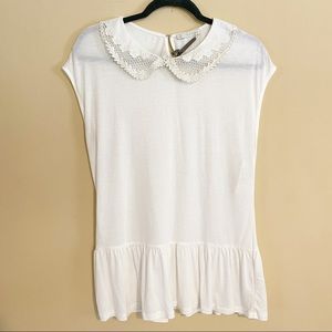 Peter Pan collar peplum top